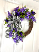 Lavender & Eucalyptus Wreath, Front Door Summer Wreath, Wreath for Front Door, Everyday Wreath, Purple Wreath
