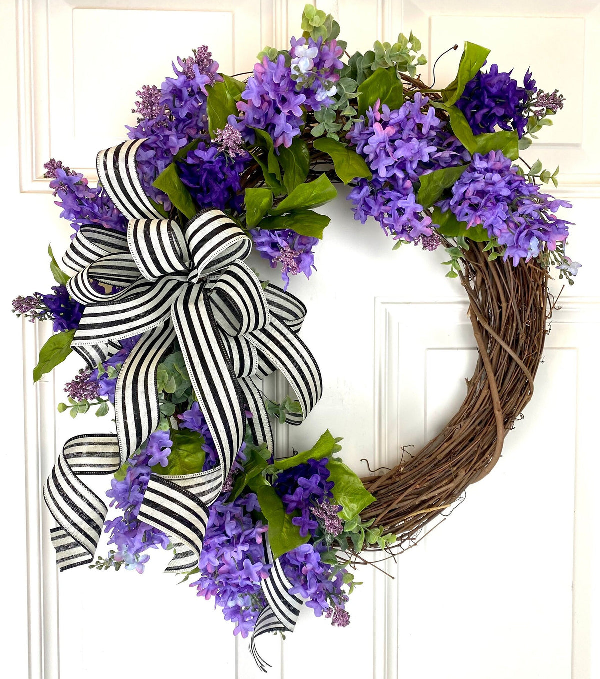 Lavender & Eucalyptus Wreath, Front Door Summer Wreath, Wreath for Front Door, Everyday Wreath, Purple Wreath