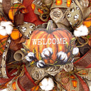 Fall Cotton Farmhouse Pumpkin Wreath