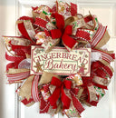Gingerbread Bakery Christmas Wreath: Holiday Front Door Decor