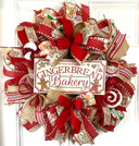Gingerbread Bakery Christmas Wreath: Holiday Front Door Decor