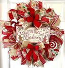 Gingerbread Bakery Christmas Wreath: Holiday Front Door Decor