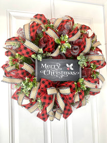 Buffalo Check Christmas Wreath