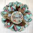 Shell Beach Wreath: Coastal Summer Cottage Front Door Decor