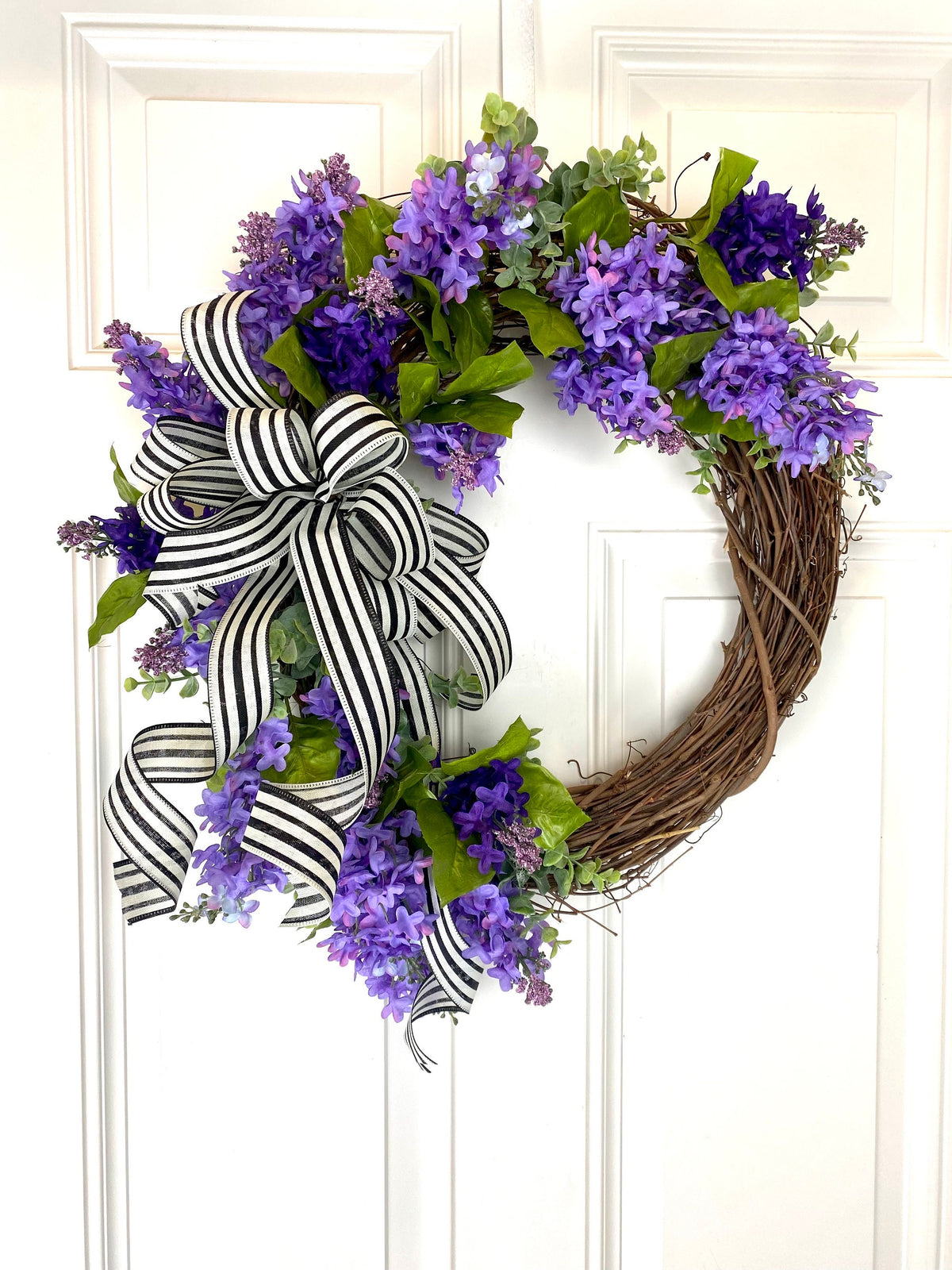 Lavender & Eucalyptus Wreath, Front Door Summer Wreath, Wreath for Front Door, Everyday Wreath, Purple Wreath