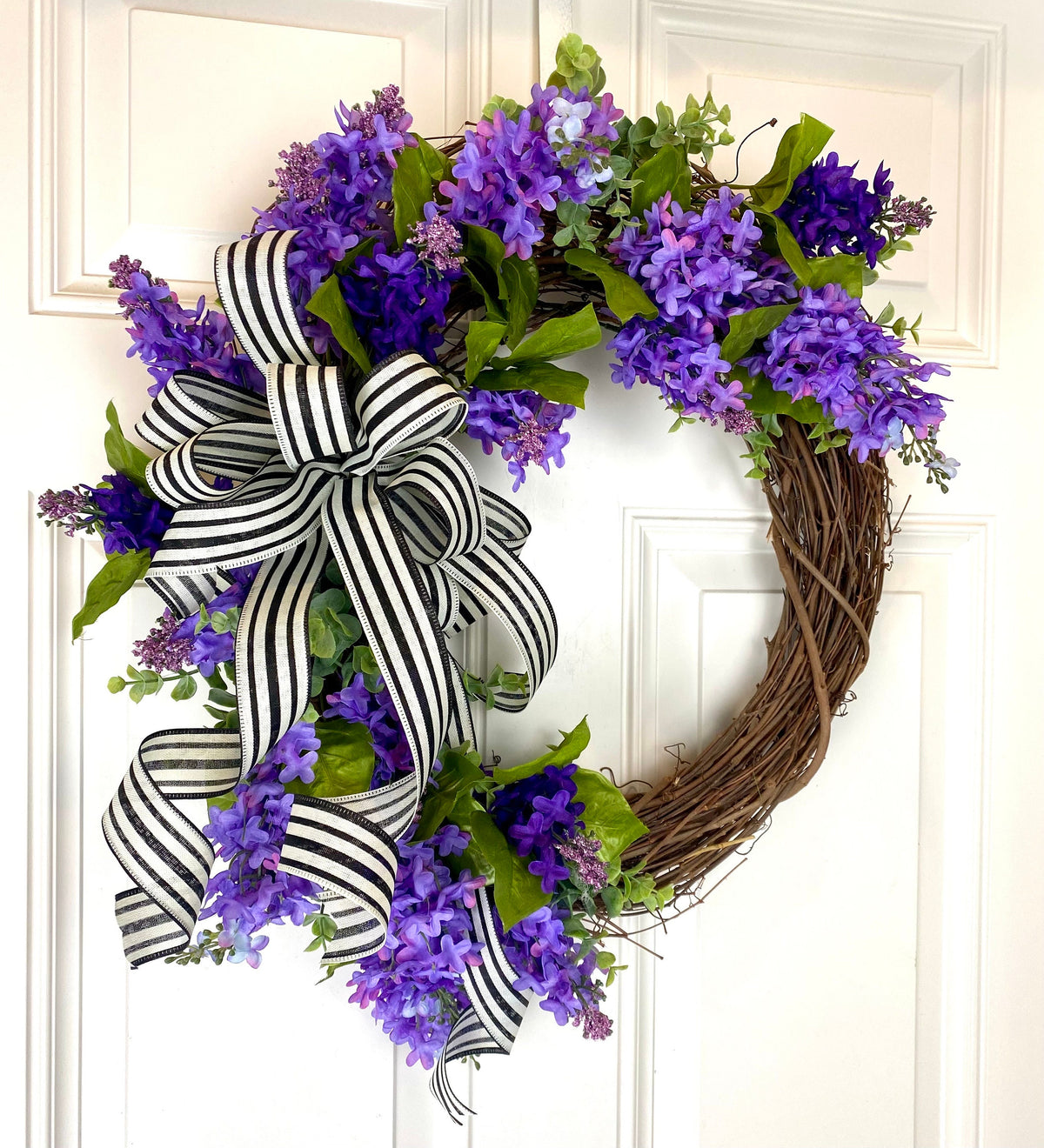 Lavender & Eucalyptus Wreath, Front Door Summer Wreath, Wreath for Front Door, Everyday Wreath, Purple Wreath