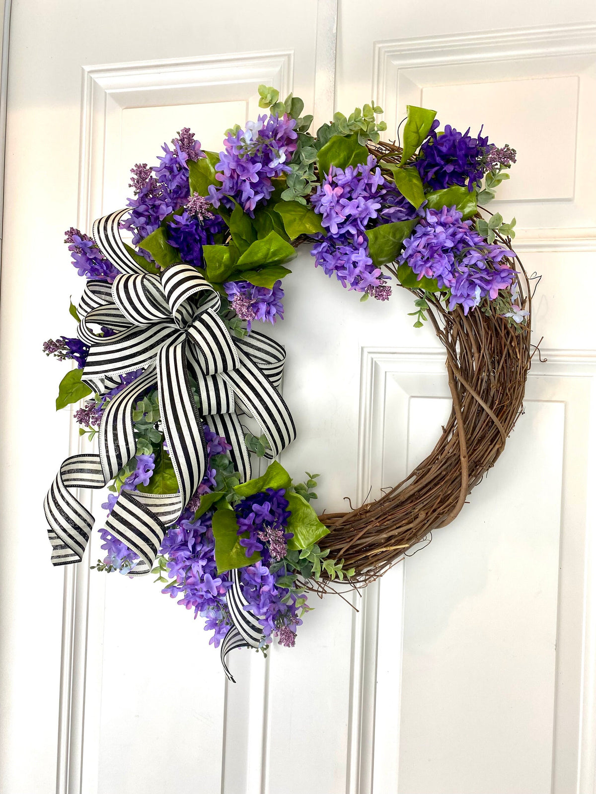 Lavender & Eucalyptus Wreath, Front Door Summer Wreath, Wreath for Front Door, Everyday Wreath, Purple Wreath