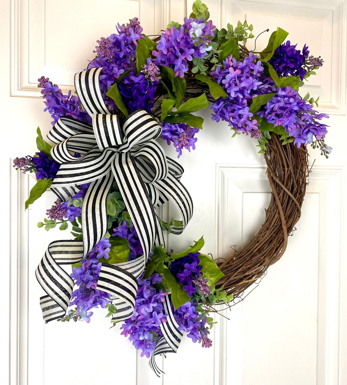 Lavender & Eucalyptus Wreath, Front Door Summer Wreath, Wreath for Front Door, Everyday Wreath, Purple Wreath