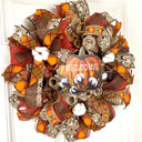 Fall Cotton Blossom Wreath: Farmhouse Pumpkin Thanksgiving Decor