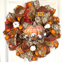 Fall Cotton Blossom Wreath: Farmhouse Pumpkin Thanksgiving Decor