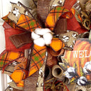 Fall Cotton Blossom Wreath: Farmhouse Pumpkin Thanksgiving Decor