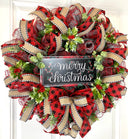 Buffalo Check Christmas Wreath: Farmhouse Front Door Decor