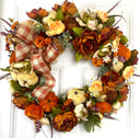 XL Fall Floral Wreath with Pumpkins