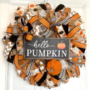 Pumpkin Wreath, Fall Halloween Wreath Front Door, Autumn, Home Decor