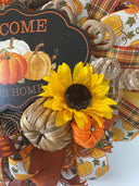 Fall Wreath, Farmhouse decor, Pumpkin decor, deco mesh wreath, Fall wreath for front door, fall decor, double door wreath