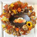 Fall Wreath, Farmhouse decor, Pumpkin decor, deco mesh wreath, Fall wreath for front door, fall decor, double door wreath