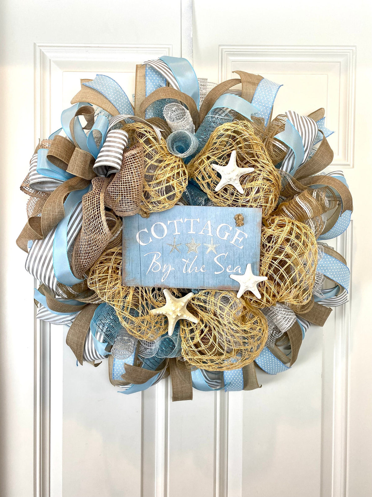 Beach Wreath for front door, Shell Beach Wreath, Coastal Beach Decor