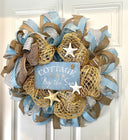 Starfish Beach Wreath: Coastal Cottage Decor, Front Door Wreath