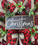 Buffalo Check Christmas Wreath: Farmhouse Front Door Decor