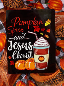 Farmhouse Pumpkin Spice Jesus Christ Wreath