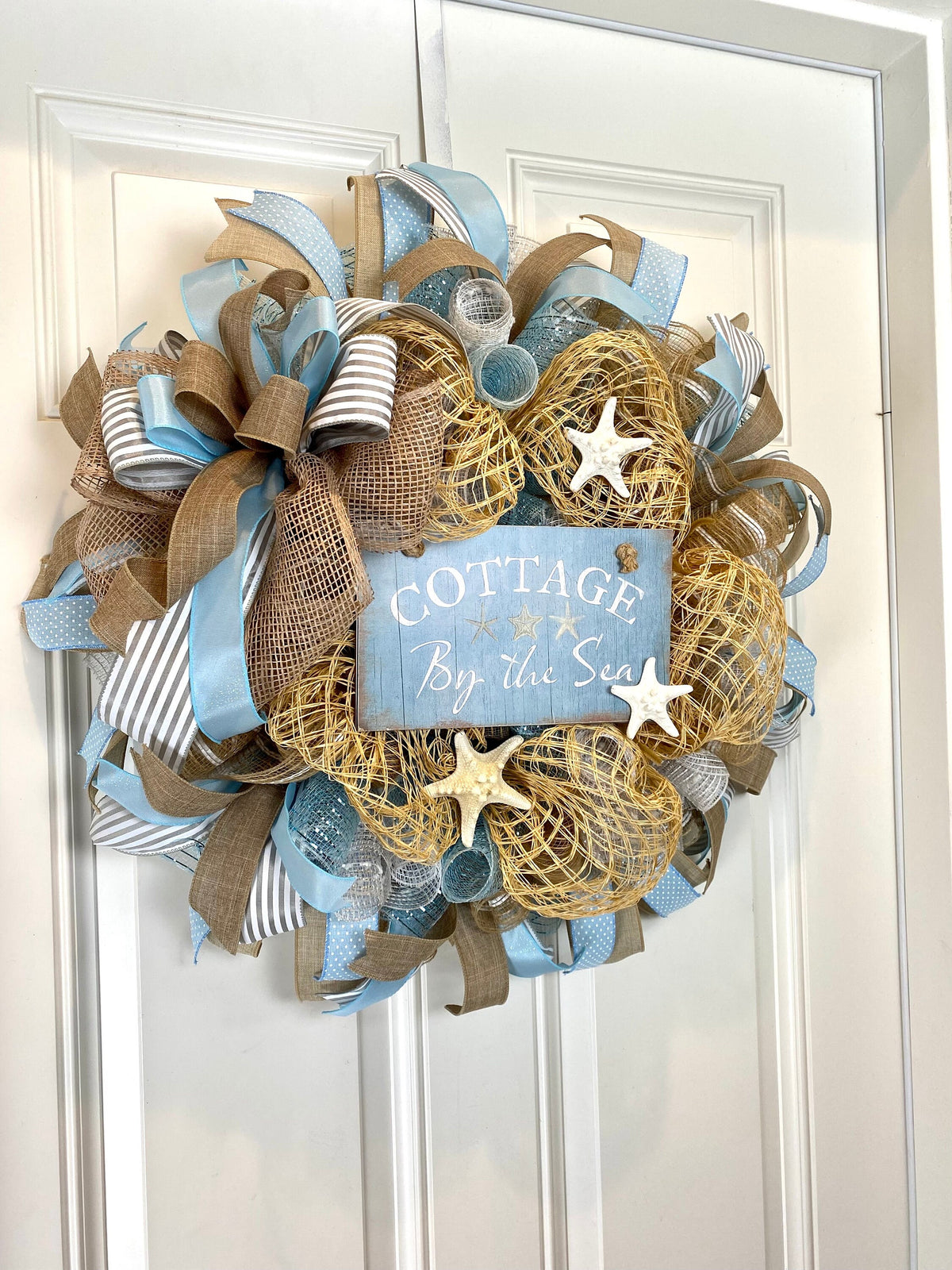 Beach Wreath for front door, Shell Beach Wreath, Coastal Beach Decor