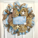 Beach Wreath for front door, Shell Beach Wreath, Coastal Beach Decor