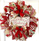 Gingerbread Bakery Christmas Wreath: Holiday Front Door Decor