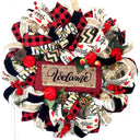 Buffalo Check Christmas Wreath with Floral Accents