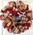 Dog Christmas Wreath, Countdown to Christmas, Dog Lover wreath, Farmhouse Christmas Wreath for front door, Black Lab