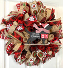 Dog Christmas Wreath, Countdown to Christmas, Dog Lover wreath, Farmhouse Christmas Wreath for front door, Black Lab