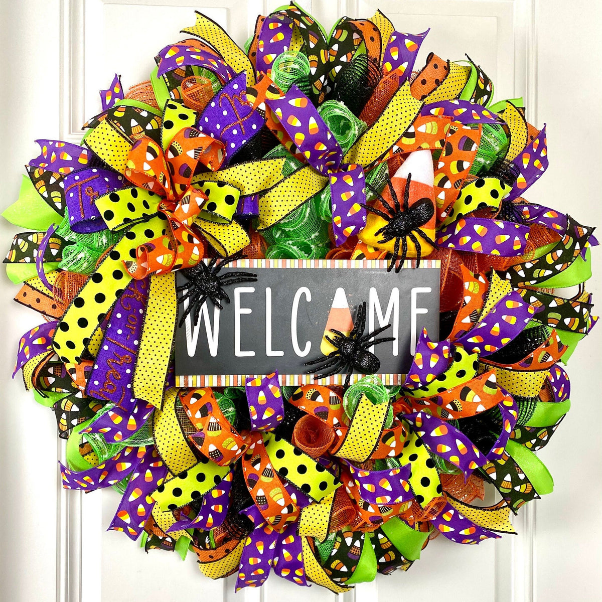 Candy Corn Halloween Wreath: Cheerful Fall Door Decor