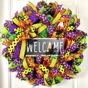 Candy Corn Halloween Wreath: Cheerful Fall Door Decor