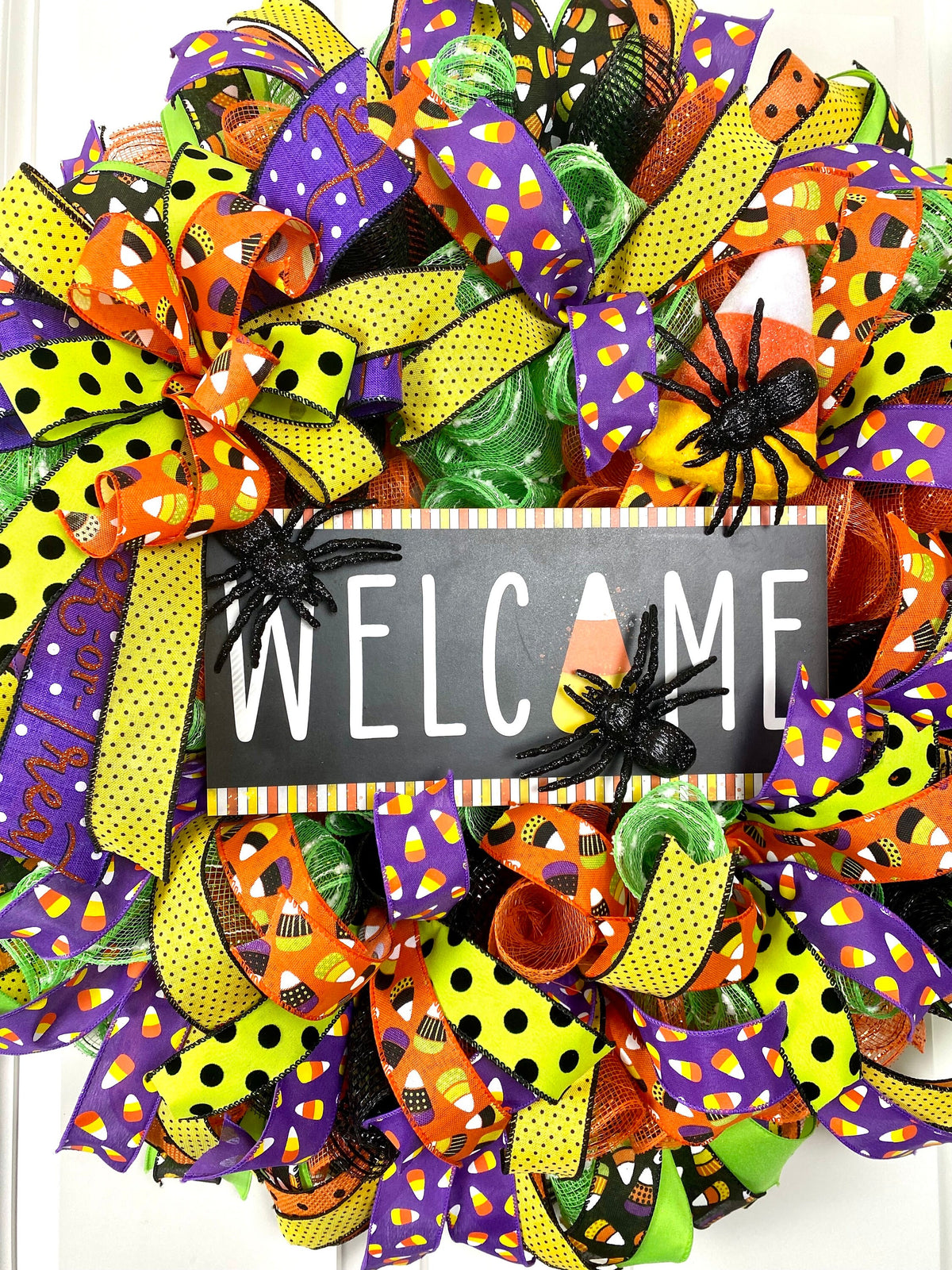 Candy Corn Halloween Wreath: Cheerful Fall Door Decor