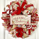 Gingerbread Bakery Christmas Wreath: Holiday Front Door Decor