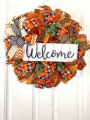 Fall Wreath, Welcome, Farmhouse Pumpkin Spice Jesus Christ, Christian Wreath, Thanksgiving Decor, Mesh Wreath