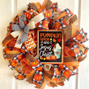 Pumpkin Spice Jesus Christ Wreath: Buffalo Plaid Fall Decor