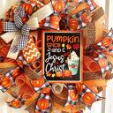 Pumpkin Spice Jesus Christ Wreath: Buffalo Plaid Fall Decor