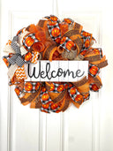 Fall Wreath, Welcome, Farmhouse Pumpkin Spice Jesus Christ, Christian Wreath, Thanksgiving Decor, Mesh Wreath