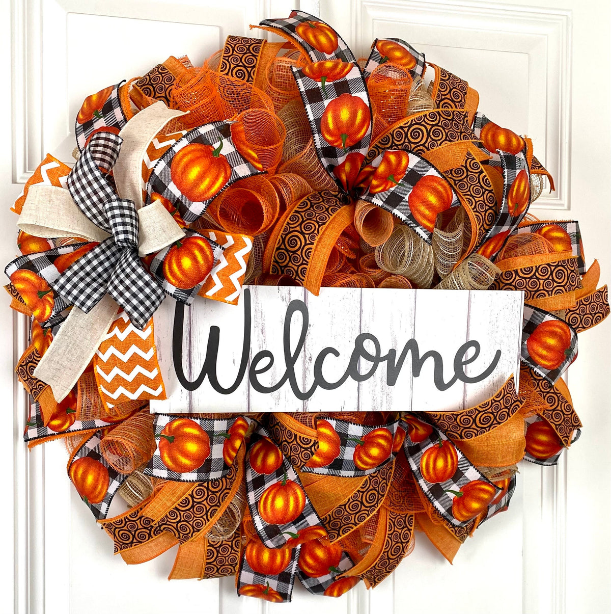 Fall Wreath, Welcome, Farmhouse Pumpkin Spice Jesus Christ, Christian Wreath, Thanksgiving Decor, Mesh Wreath