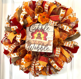 Gobble til You Wobble Fall Wreath