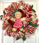 Gingerbread Girl / Boy Wreath for Double Doors