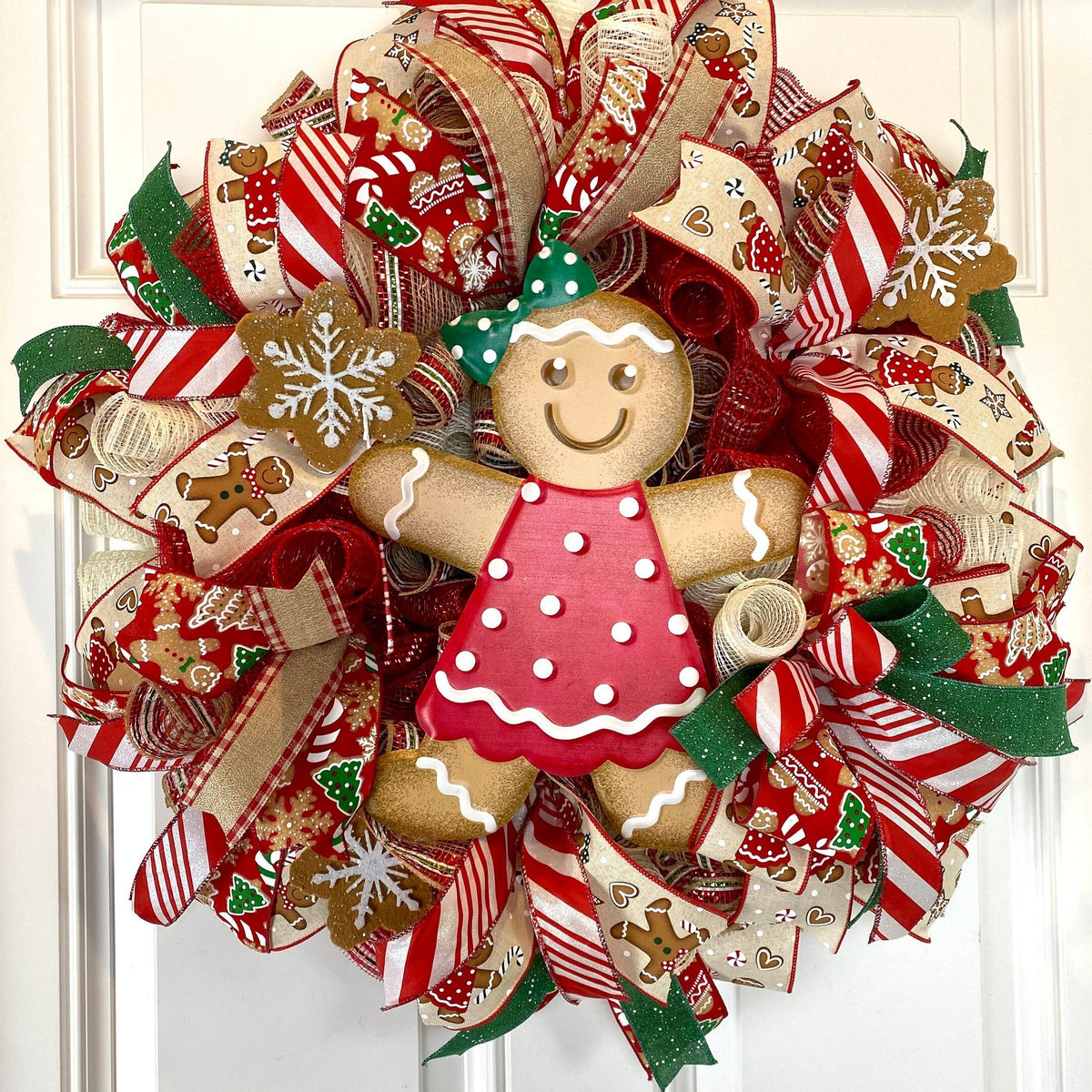 Gingerbread Girl / Boy Wreath for Double Doors