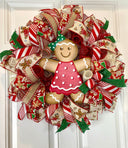 Gingerbread Girl / Boy Wreath for Double Doors