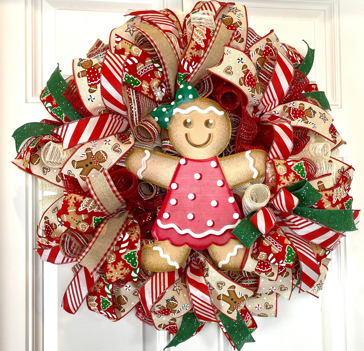 Gingerbread Girl / Boy Wreath for Double Doors