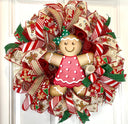 Gingerbread Girl / Boy Wreath for Double Doors
