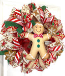 Gingerbread Girl / Boy Wreath for Double Doors
