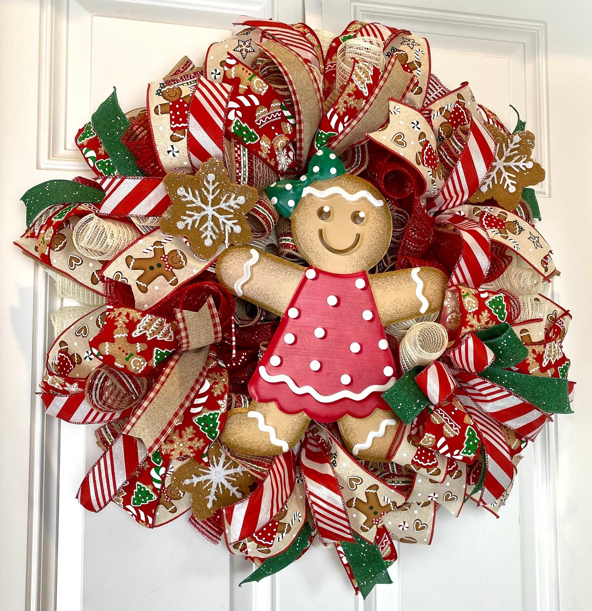 Gingerbread Girl / Boy Wreath for Double Doors – The Wreath Place