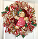 Gingerbread Girl / Boy Wreath for Double Doors