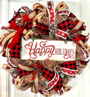 XL Farmhouse Holiday Wreath, Winter Wreath, Buffalo Plaid Decor, front door porch decor
