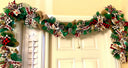 Lighted Farmhouse Christmas Garland Buffalo check holiday decor for front door, double doors, Merry Christmas